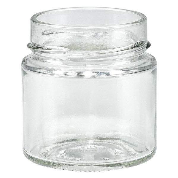 Pot en verre 135ml clair, sans couvercle, filetage TO58deep Pot en verre 135ml clair, sans couvercle, filetage TO58deep