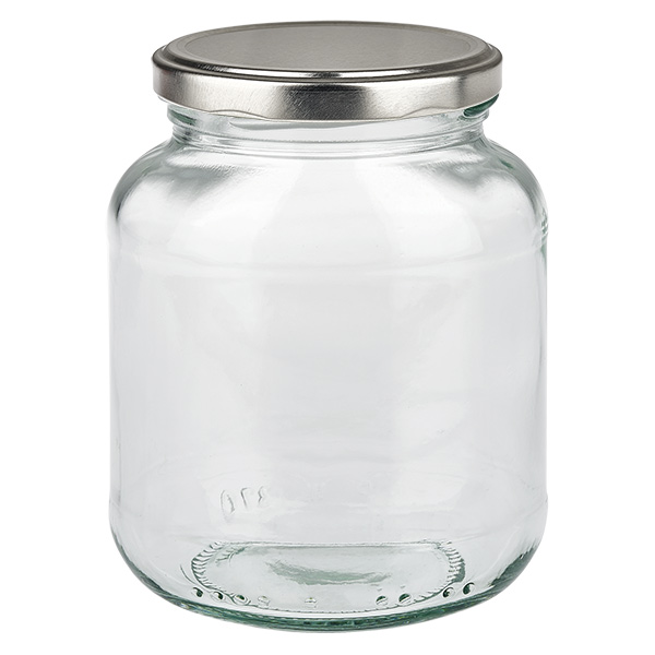 370ml Verre ovale avec couvercle BasicSeal argent UNiTWIST