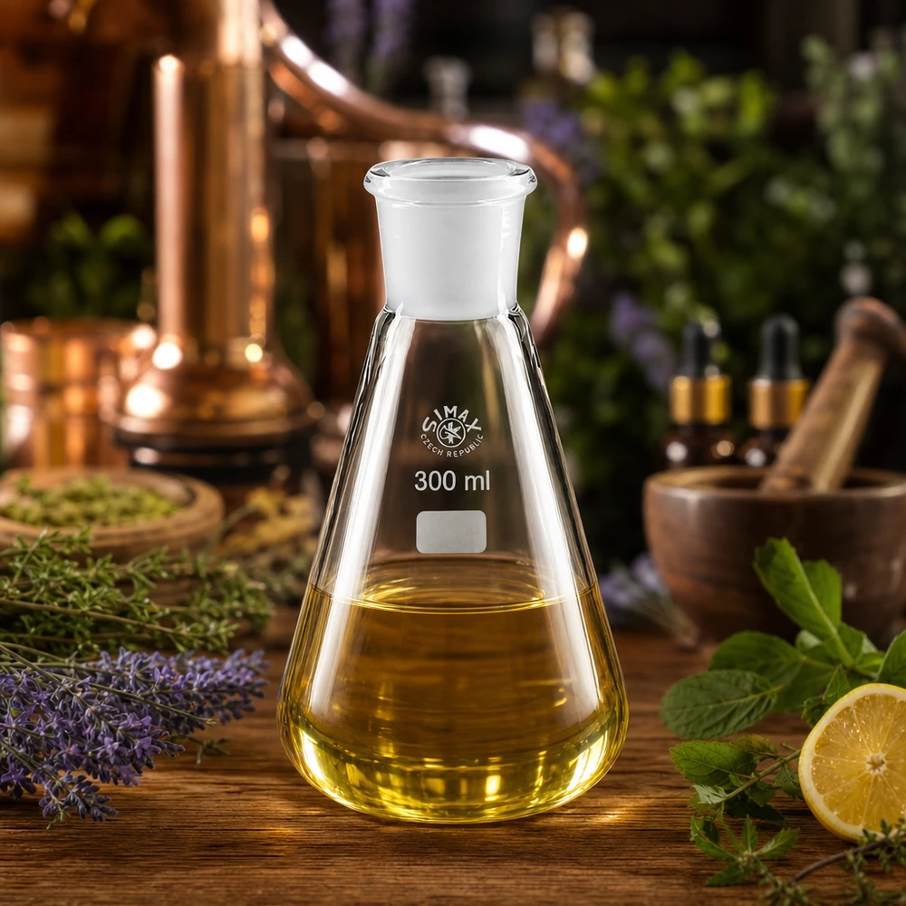 Erlenmeyer 300 ml col étroit, verre borosilicate avec rodage normalisé 29/32 Erlenmeyer 300ml pour les extraits d'herbes avec des ingrédients naturels et de qualité laboratoire