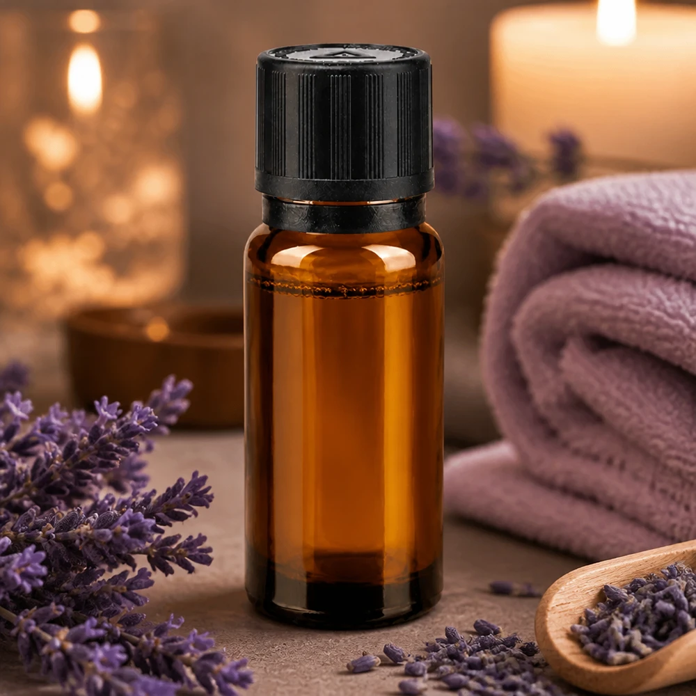 Flacon de pharmacie en verre ambré de 10 ml avec bouchon d'inviolabilité, destiné aux huiles essentielles et à l'aromathérapie