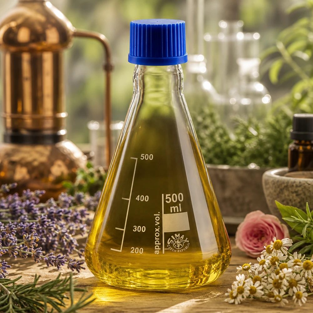 Erlenmeyer 500 ml col étroit, verre borosilicate avec filetage et bouchon Ballon de laboratoire de 500 ml avec fond large pour une stabilité lors des expériences