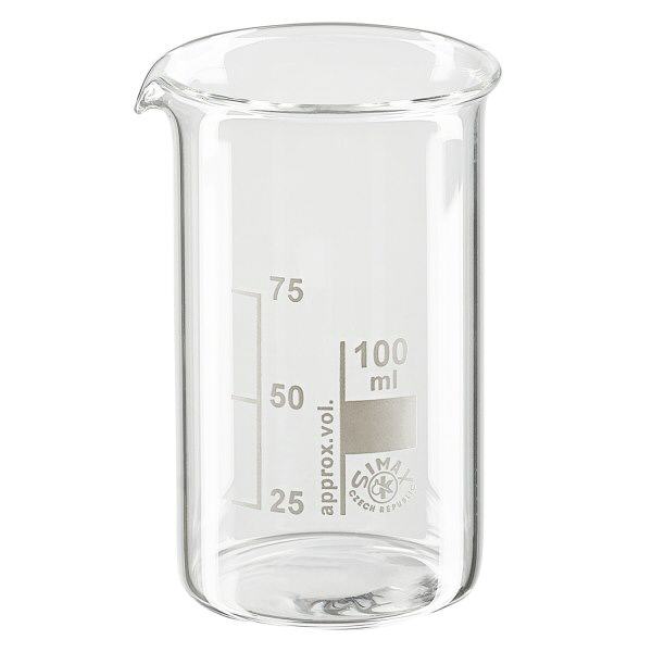 Bécher 100ml en verre borosilicate résistant à la chaleur (forme haute)