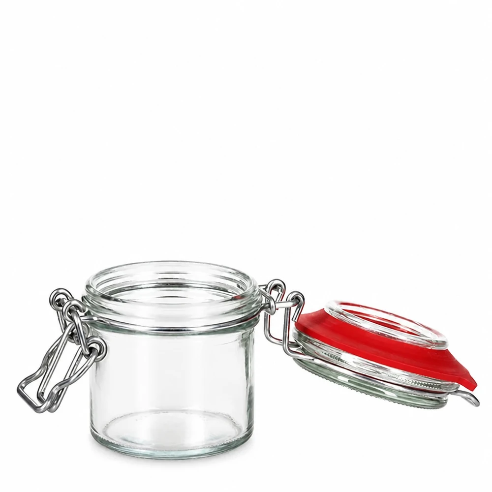 Bocal de conservation de 135 ml, type G, avec bouchon à clip UN Bocal de conservation de 135 ml, type G, avec bouchon à clip UN