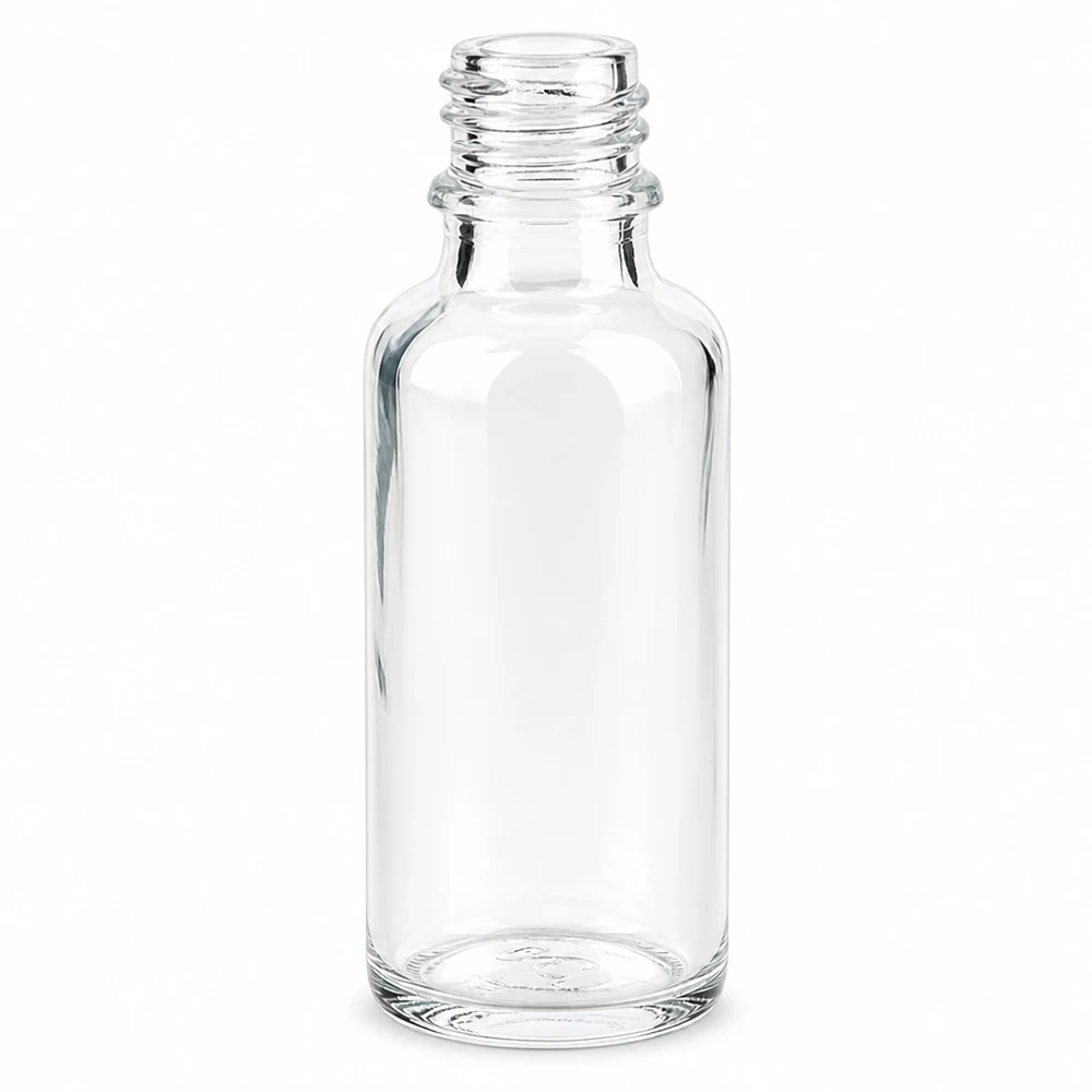 Flacon compte-gouttes 30 ml DIN18 - verre clair Bouteille de pharmacie claire de 30ml ApoGlas en verre de haute qualité pour les médicaments et les teintures