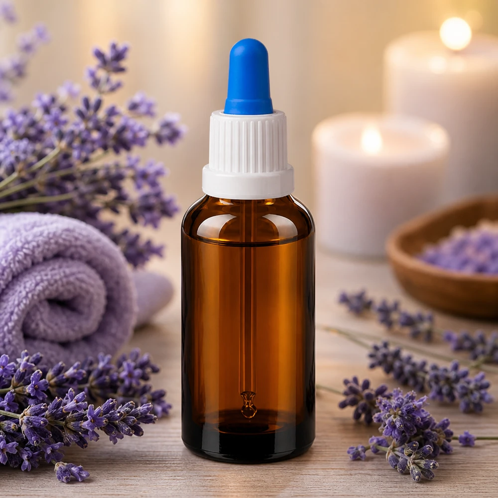Bouteille pipette 30ml blanc/bleu OV BrownLine UT18/30 Bouteille à pipette compacte de 30 ml en marron - taille parfaite pour les voyages et les déplacements