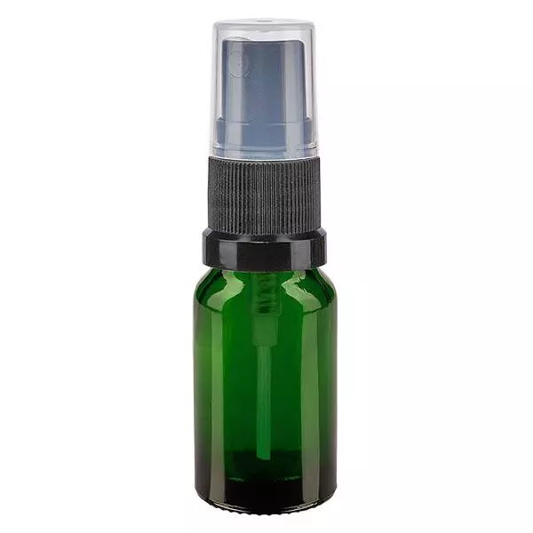 Flacon à pharmacie vert 10ml embout spray noir Flacon à pharmacie vert 10ml embout spray noir
