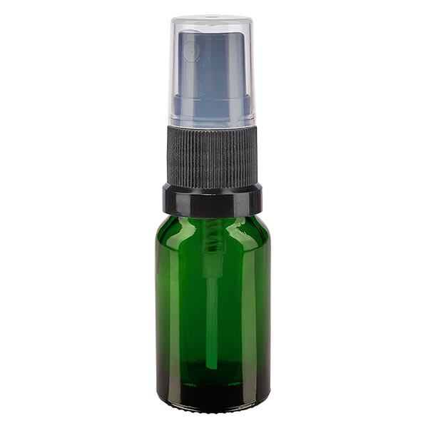 Flacon à pharmacie vert 10ml embout spray noir Flacon à pharmacie vert 10ml embout spray noir