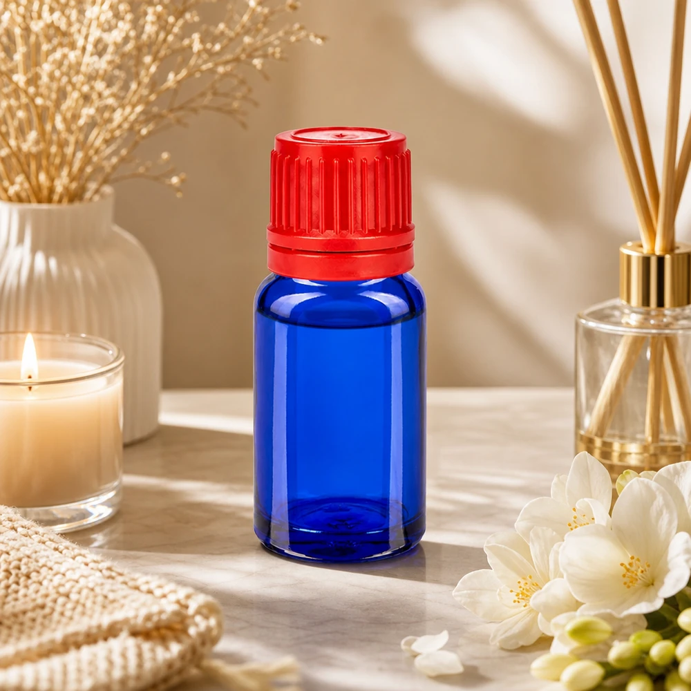 Flacon 10ml 11mm SV rouge OV BlueLine UT18/10 Flacon doseur professionnel 10ml bleu avec système SV précis 11mm pour le travail en laboratoire