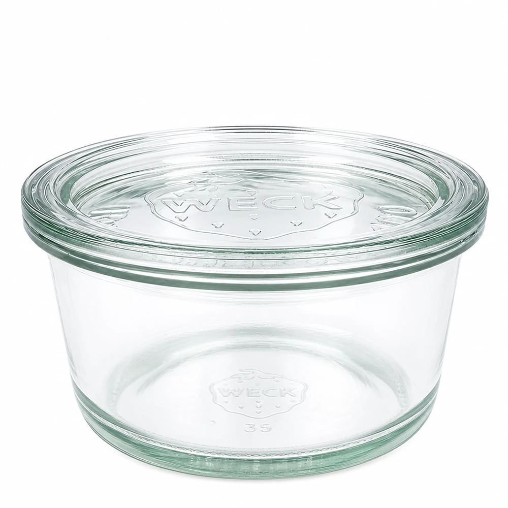 WECK Pot Gourmet 450ml avec couvercle en verre RR120 Pot de conservation transparent pour la conservation et le rangement