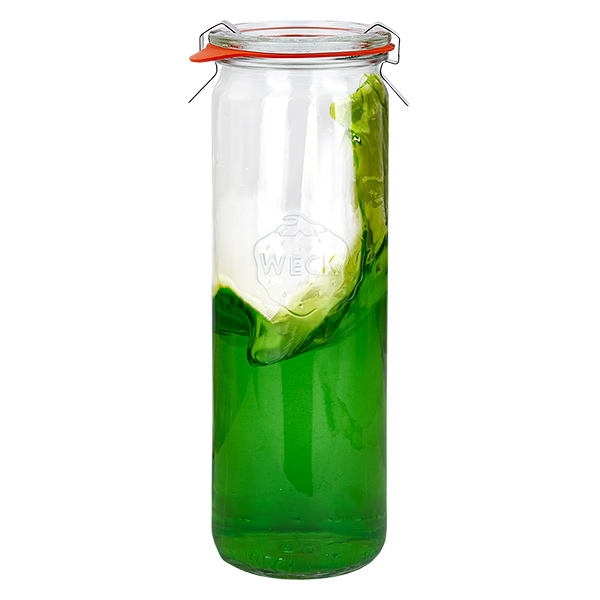 Lot de 24 bocaux Weck en verre cylindrique 600ml, 1/2L renversé