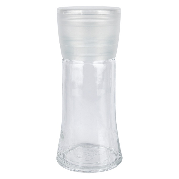 Pot à épices en verre transparent, 95 ml, avec moulin en céramique transparent Pot à épices en verre transparent, 95 ml, avec moulin en céramique transparent