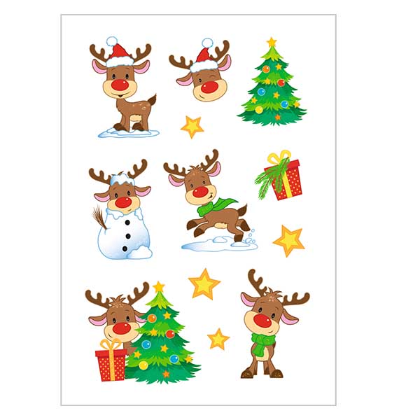 Sticker &quot;Rudolph&quot; (24 stickers avec paillettes)