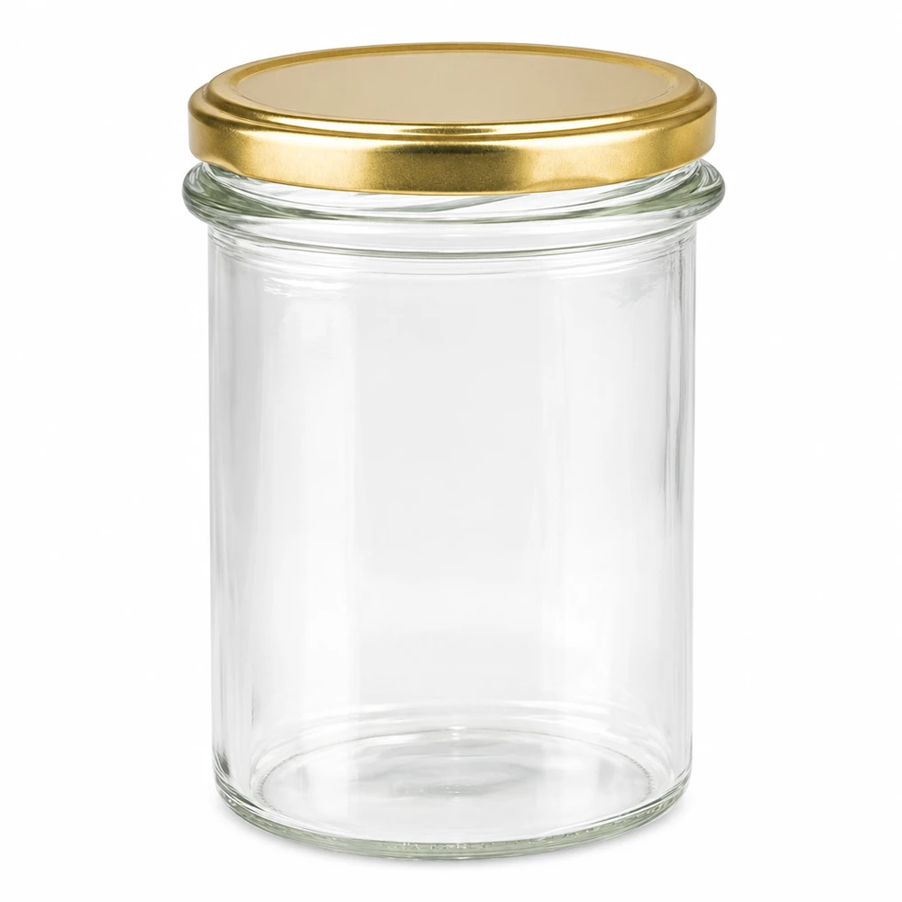 Pot à confiture vide 230ml avec couvercle doré BasicSeal UNiTWIST pour confiture et miel