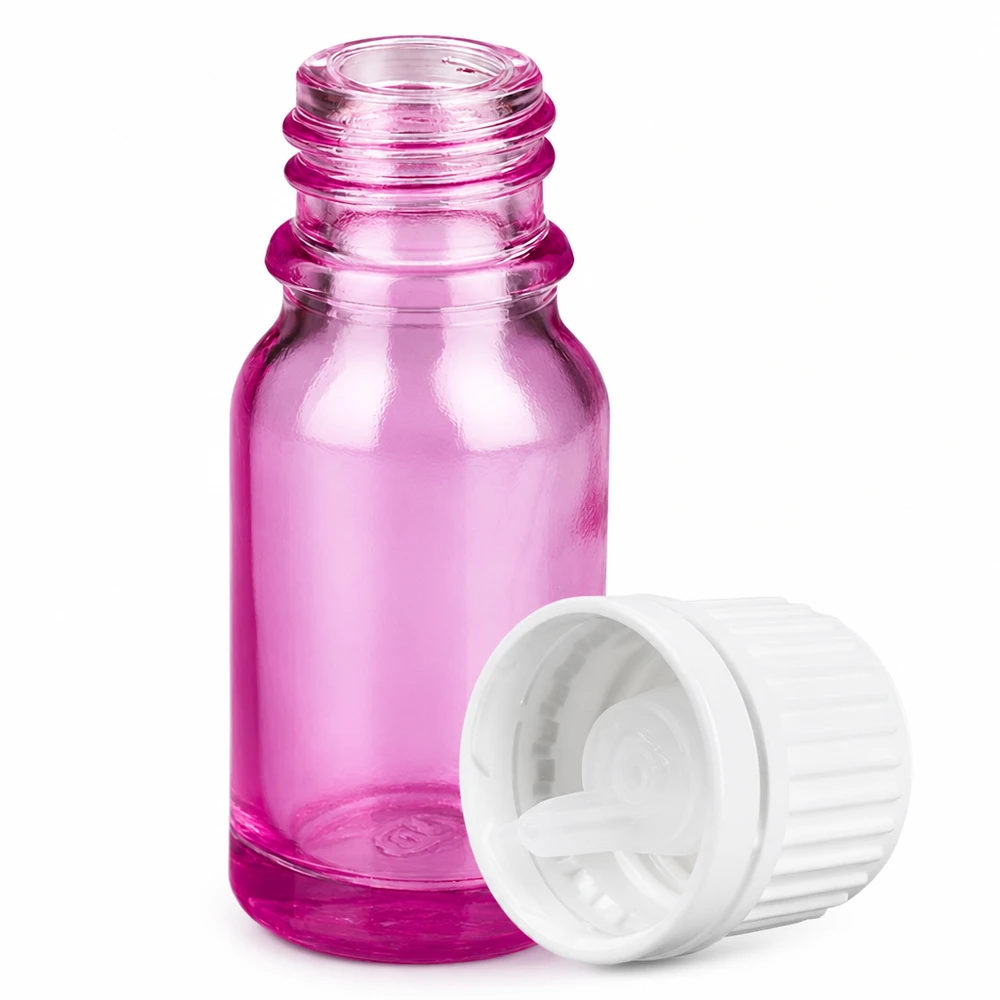 10ml flacon compte-gouttes 0.7mm blanc originalité bouchon à vis PurpleLine UT18/10 Flacon doseur violet 10ml avec bouchon compte-gouttes UT18/10 pour la cosmétique et la médecine