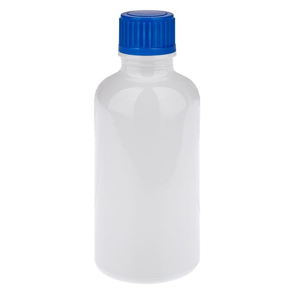 Flacon 50 ml, bouchon à vis 11 mm bleu, standard WhiteLine UT18/50 Flacon 50 ml, bouchon à vis 11 mm bleu, standard WhiteLine UT18/50