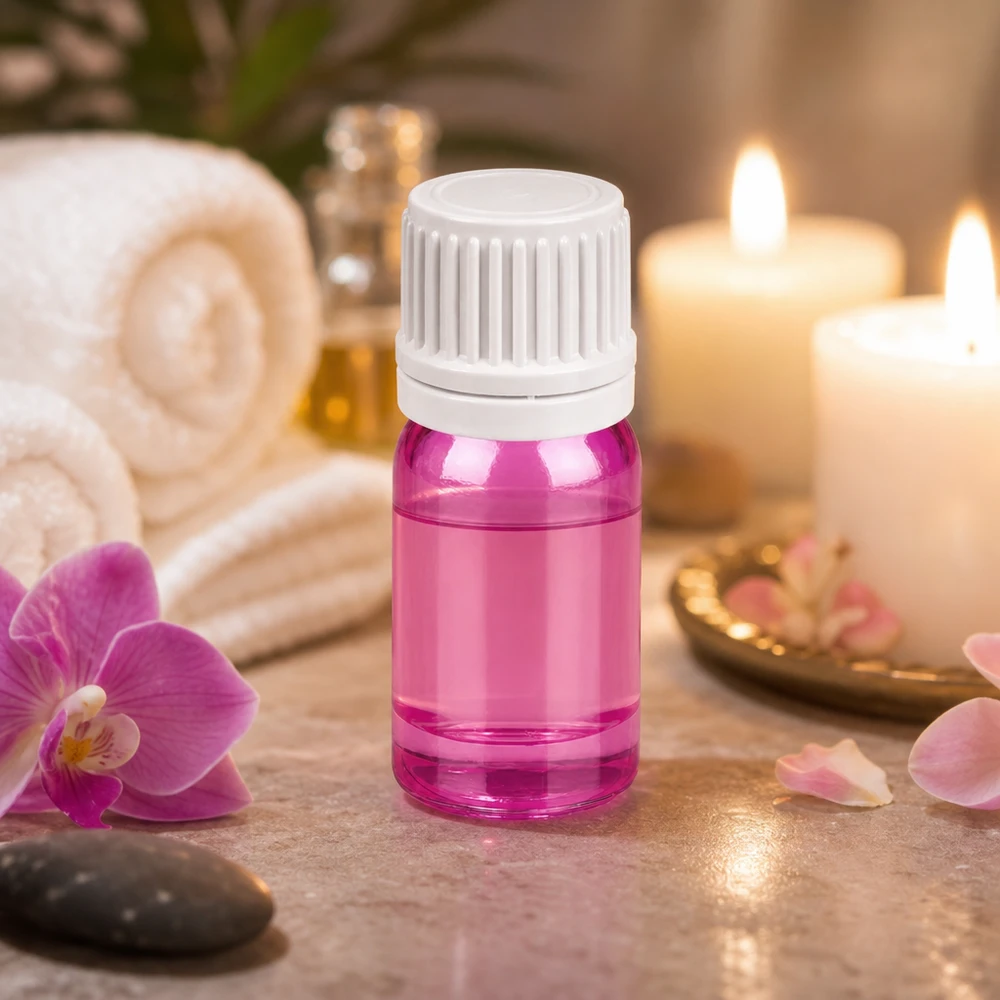 Flacon compte-gouttes 5ml 0.7mm blanc originalité bouchon à vis PurpleLine UT18/5 Elégant flacon en verre violet de 5ml avec compte-gouttes pour le bricolage cosmétique et la fabrication de sérums à domicile