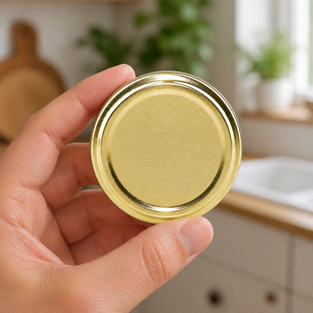 Couvercle de bocal UNiTWIST doré TO43 BioSeal résistant à la chaleur, cuisine unitemp
