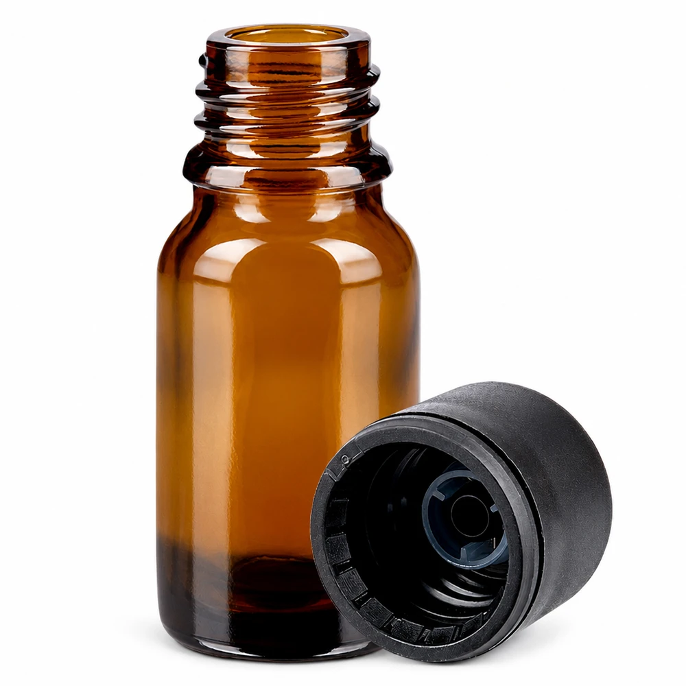 Flacon de 10ml 6mm SV noir STD BrownLine UT18/10 Flacons en verre brun de 10ml avec bouchon à vis pour l'aromathérapie et les huiles parfumées