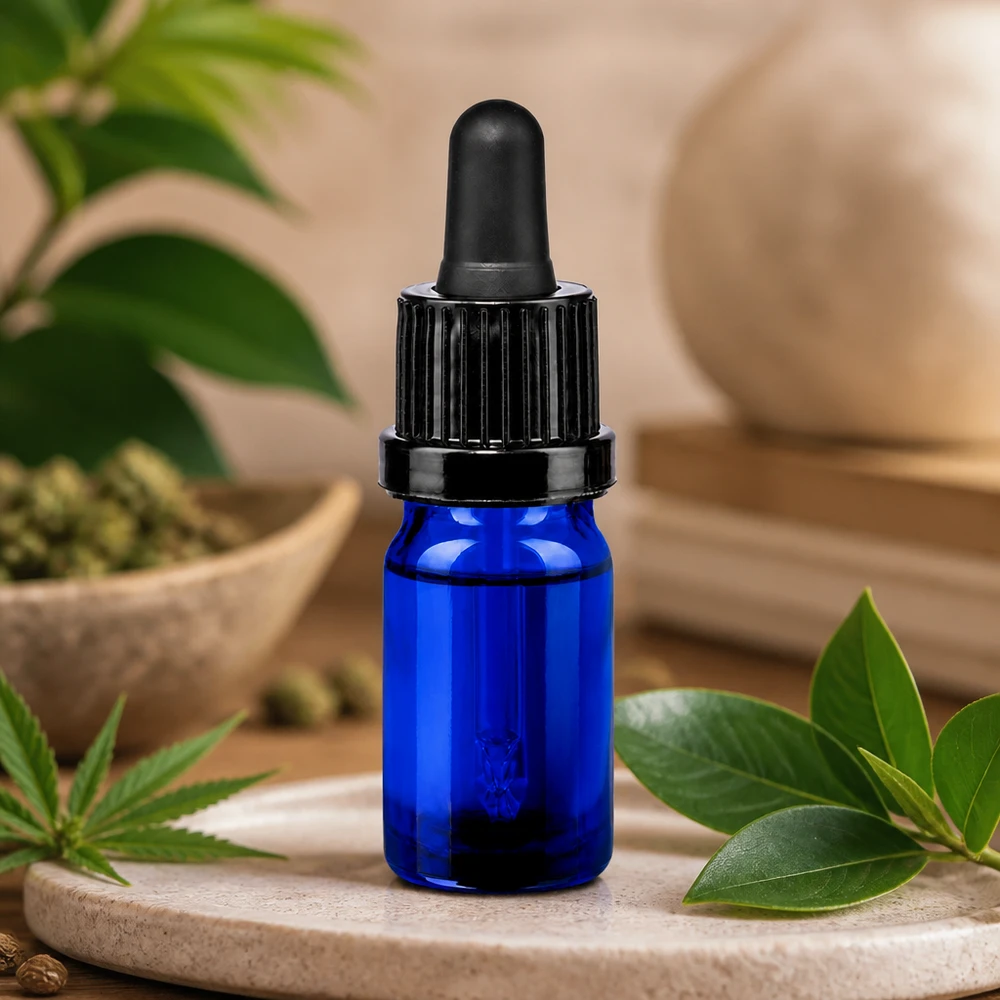 Flacon à pipette 5ml noir OV BlueLine UT18/5 Flacon à pipette Premium 5ml en bleu cobalt avec protection UV OV BlueLine UT18/5 noir