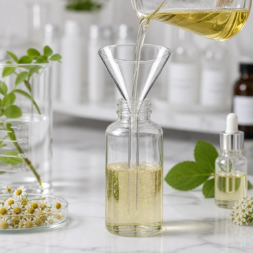 Entonnoir de laboratoire compact 55mm style court en borosilicate résistant à la chaleur pour des applications de laboratoire sûres