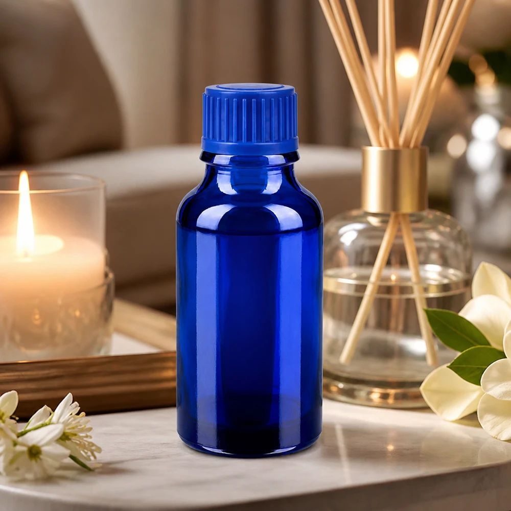 Flacon 20ml 11mm SV bleu STD BlueLine UT18/20 Bouteille en verre BlueLine 20ml de haute qualité avec bouchon compte-gouttes pratique pour les cosmétiques