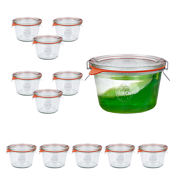 Set de 12 bocaux Weck de 370ml avec 12 couvercles en verre, 1