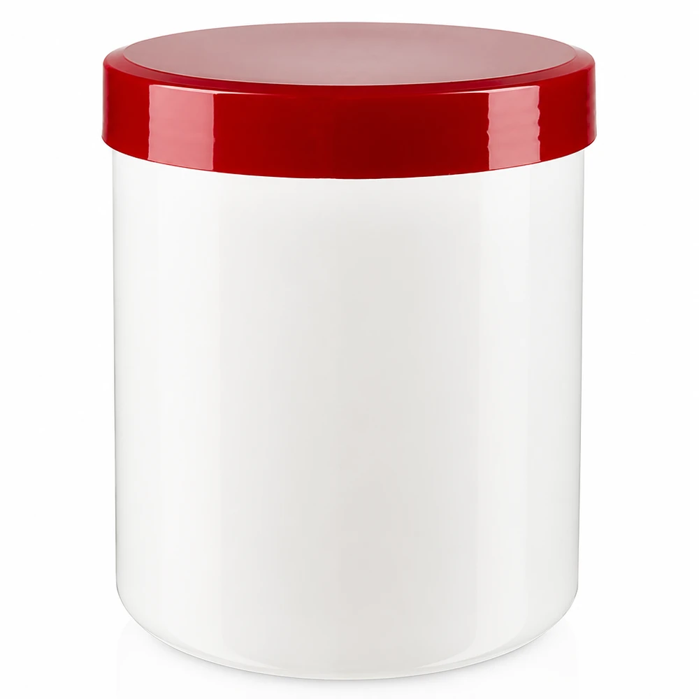 Pot de pharmacie 150 g, blanc et rouge, en plastique PP, avec couvercle à vis, pour pommades, crèmes et pâtes