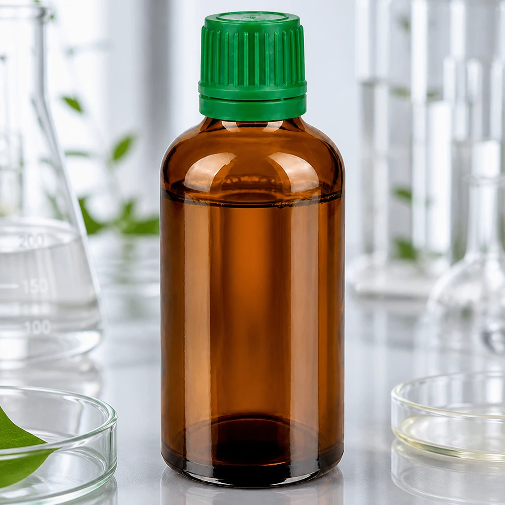 Flacon 50ml 11mm SV vert OV BrownLine UT18/50 Bouteille réutilisable durable de 50 ml en verre brun recyclable avec un design respectueux de l'environnement