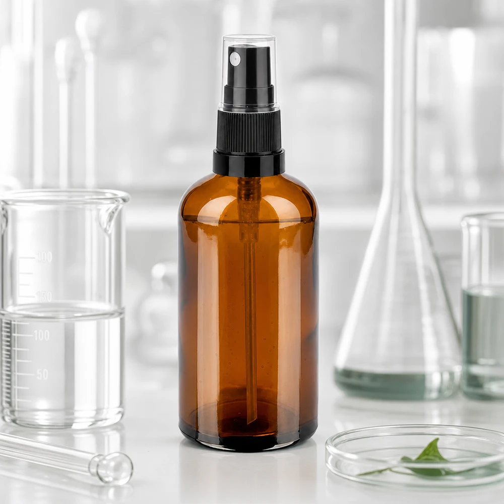 100ml vaporisateur noir/tr. STD BrownLine UT18/100 Bouteille en verre rechargeable de 100 ml avec tête de pulvérisation idéale pour le bricolage cosmétique et les produits naturels