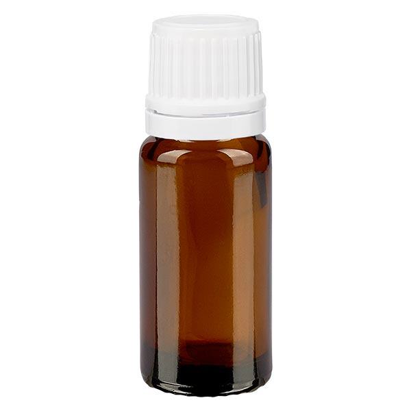 Flacon de pharmacie brun 10ml bouchon vissable blanc bouchon d'inviolabilité Flacon de pharmacie brun 10ml bouchon vissable blanc bouchon d'inviolabilité
