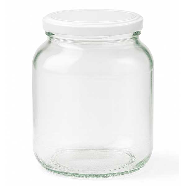 370ml Verre ovale avec couvercle BasicSeal blanc UNiTWIST