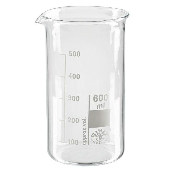 Bécher 600ml en verre borosilicate résistant à la chaleur (forme haute)