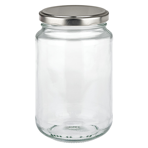 375ml Verre rond avec couvercle BasicSeal argent UNiTWIST