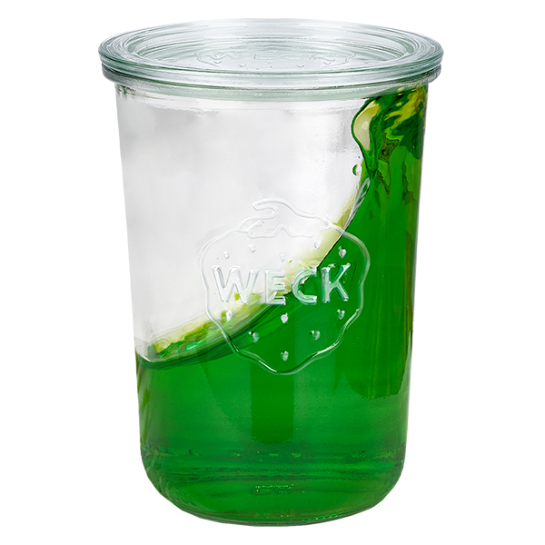 Lot de 18 bocaux Weck 850ml, 3/4L verres à pied avec 18 couvercles en verre