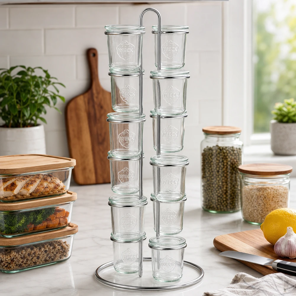 Support de service Vertico12 pour 12 bocal de verre WECK