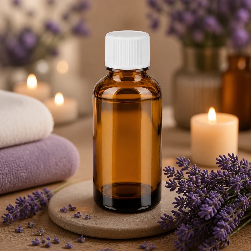 Flacon de 30ml 11mm SV blanc STD BrownLine UT18/30 Bouteille BrownLine de 30ml en verre brun robuste avec bouchon à vis étanche pour cosmétiques naturels