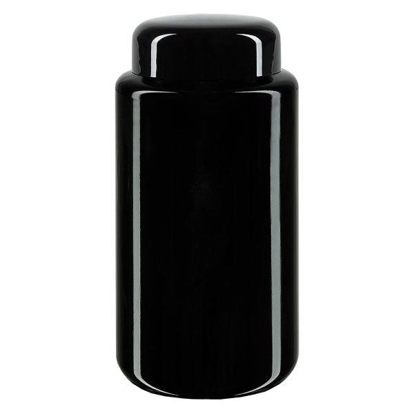 Boîte à col large verre violet 200ml, avec couvercle noir