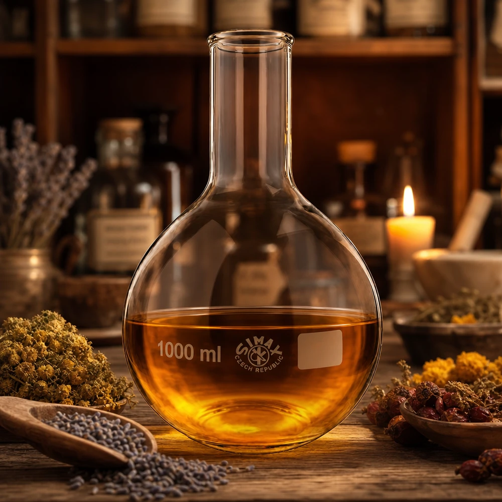 Ballon à fond plat 1000 ml à col étroit, en verre borosilicate avec bord renforcé Ballon à fond plat résistant à la chaleur 1000ml en verre de laboratoire robuste pour les applications exigeantes