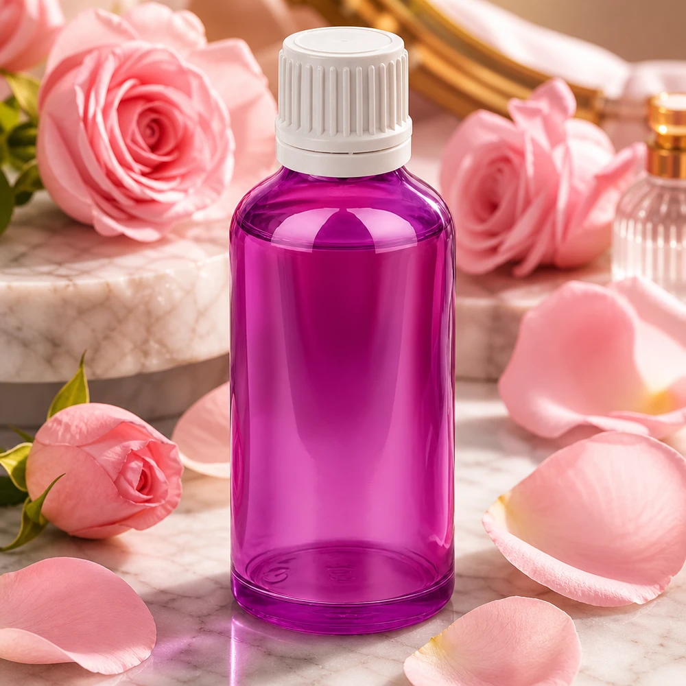 Flacon 50ml bouchon à vis 11mm blanc Originalité Bouchon à vis PurpleLine UT18/50 Flacon compact violet de 50 ml avec bouchon de 11 mm pour un dosage précis des liquides