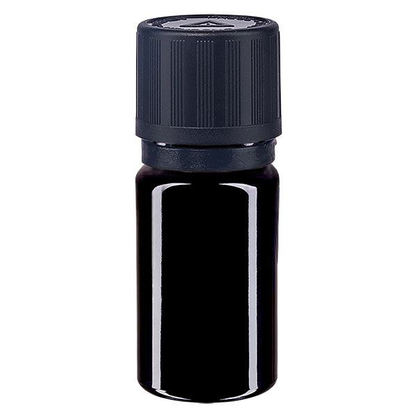 Flacon à pharmacie violet 5ml bouchon compte-gouttes pr. 1mm s. Sécurité enfants Symbole d'avertissement aveugle Bouchon d'originalité