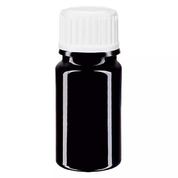Flacon à pharmacie violet 5ml bouchon compte-gouttes blanc 0.8mm standard Flacon à pharmacie violet 5ml bouchon compte-gouttes blanc 0.8mm standard