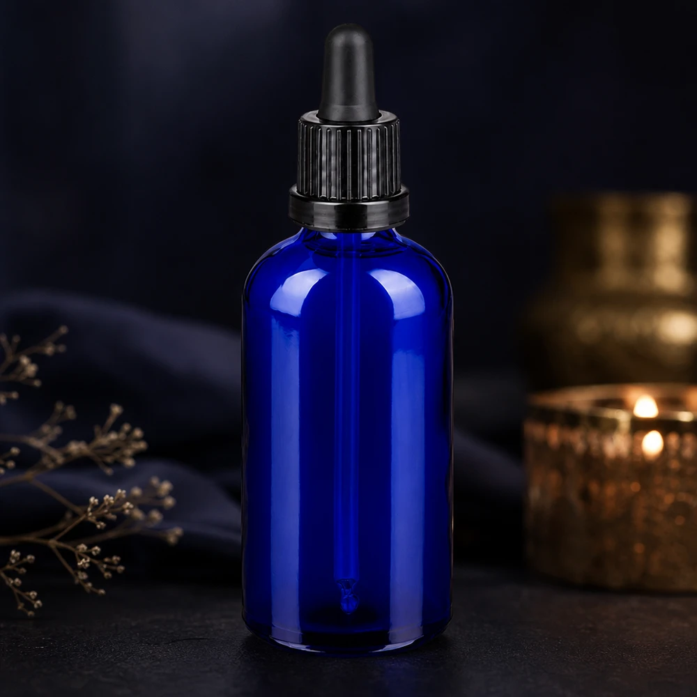 Flacon à pipette 100ml noir OV BlueLine UT18/100 Flacon-pipette polyvalent de 100 ml pour produits cosmétiques, sérums et applications pharmaceutiques
