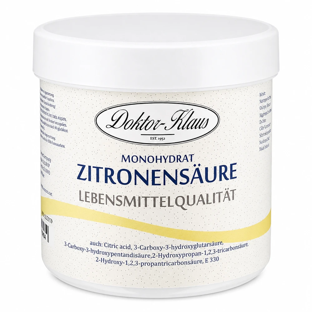 250g d'acide citrique Doktor-Klaus 250g d'acide citrique Doktor-Klaus en boîte blanche pour la cuisine et le ménage