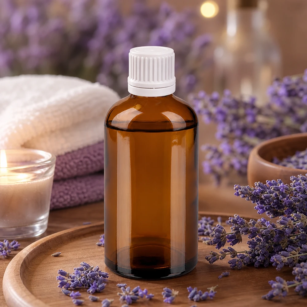 Flacon 100ml 11mm SV blanc OV BrownLine UT18/100 Bouteille de réserve de 100 ml en verre brun parfaite pour les cosmétiques DIY et les produits naturels