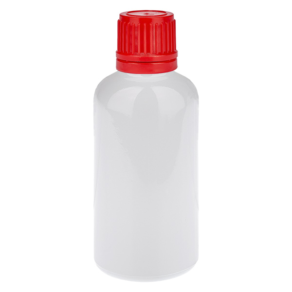 Flacon 50 ml, bouchon à vis 11 mm rouge, bouchon d'origine WhiteLine UT18/50 Flacon 50 ml, bouchon à vis 11 mm rouge, bouchon d'origine WhiteLine UT18/50