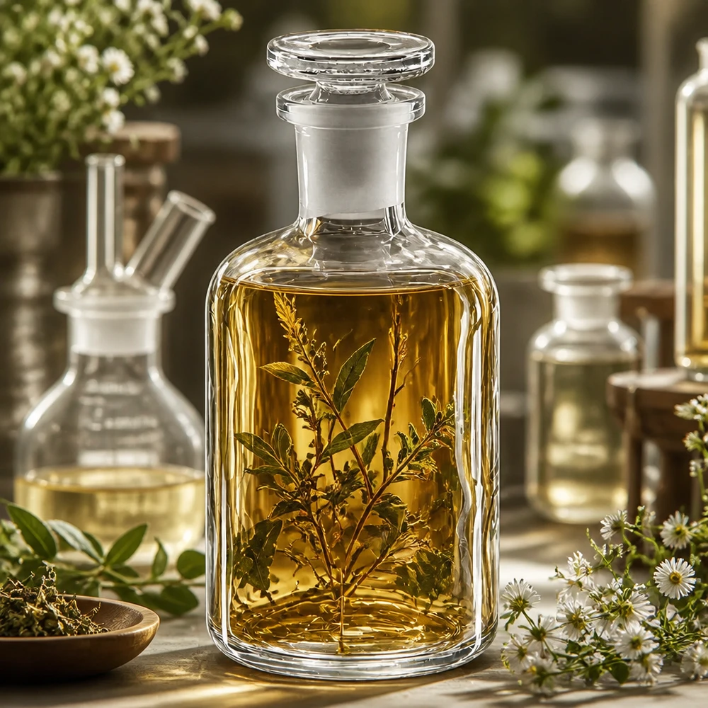 Flacon pharmaceutique 100 ml col étroit en verre clair + bouchon Flacon en verre borosilicaté de 100 ml à col étroit avec bouchon, destiné aux infusions d'herbes médicinales et aux essences