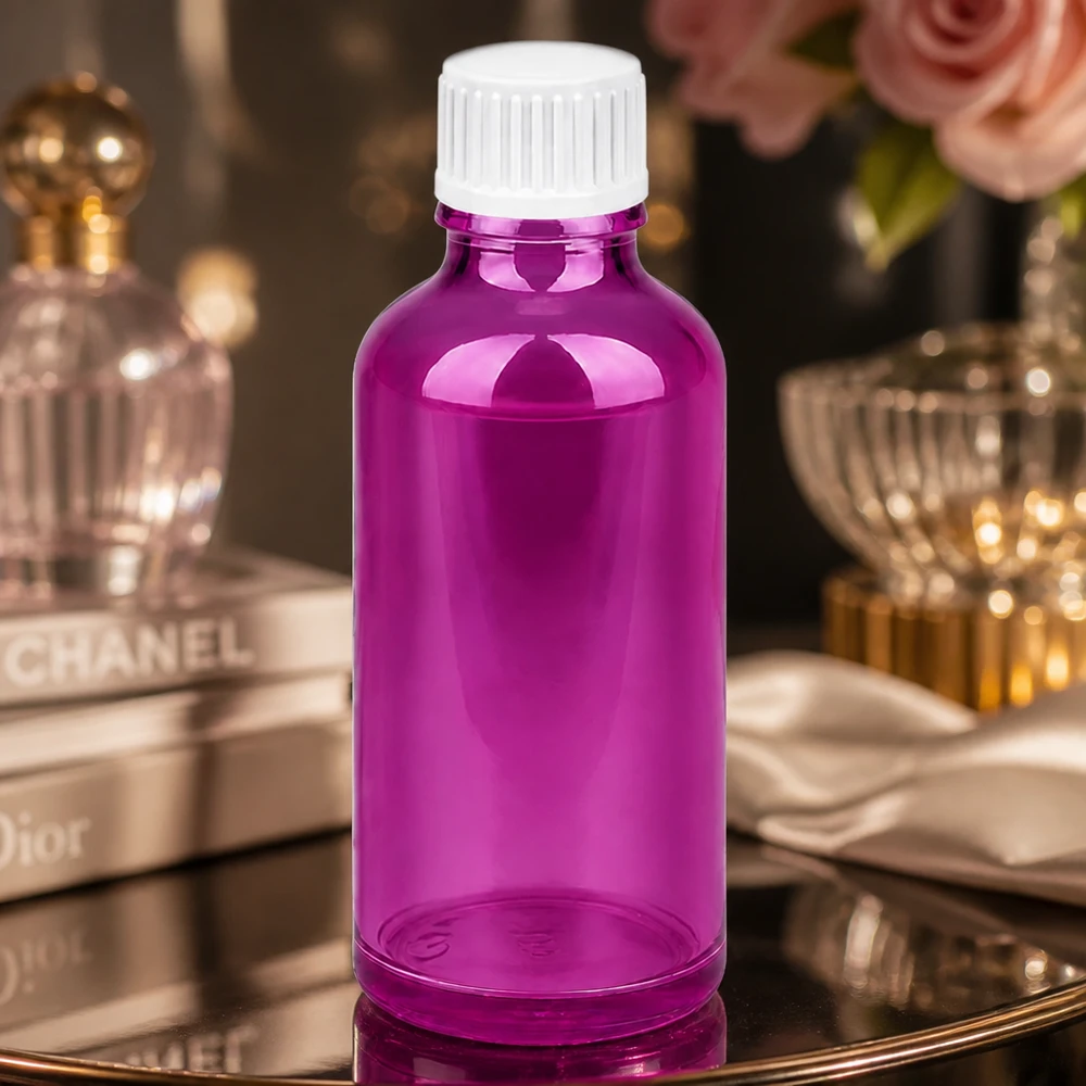 Flacon compte-gouttes 50ml 0.9mm blanc standard PurpleLine. UT18/50 Flacon de 50 ml avec bouchon compte-gouttes au design lilas élégant pour les produits de beauté