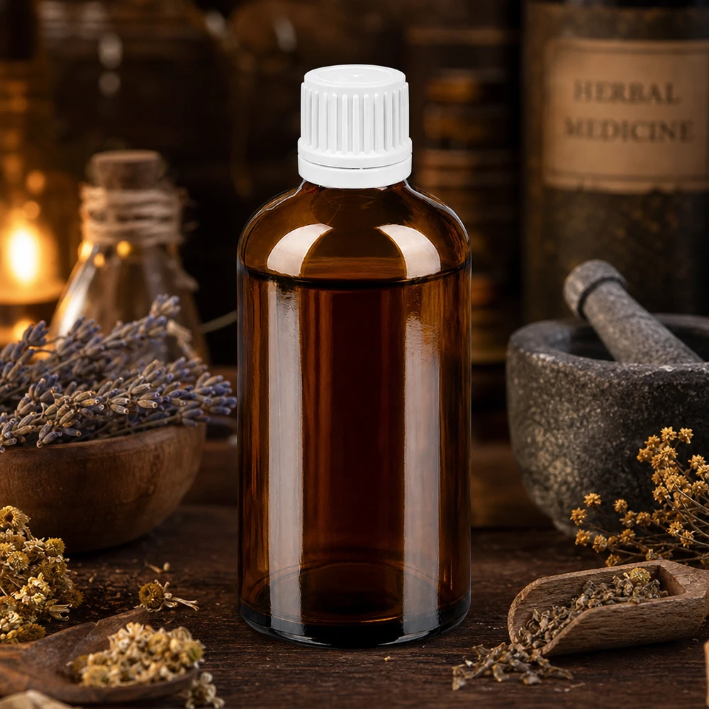 Flacon 100ml 11mm SV blanc OV BrownLine UT18/100 Bouteille en verre de qualité laboratoire 100ml avec bouchon étanche pour usage pharmaceutique