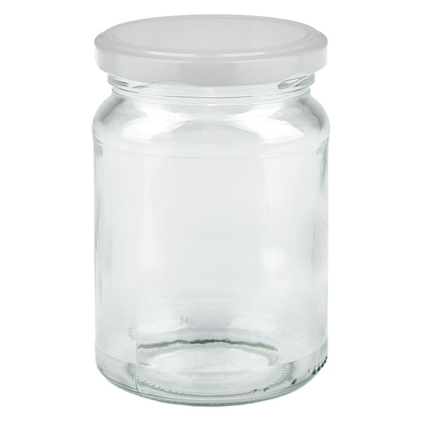 205ml Verre rond avec couvercle BasicSeal blanc UNiTWIST