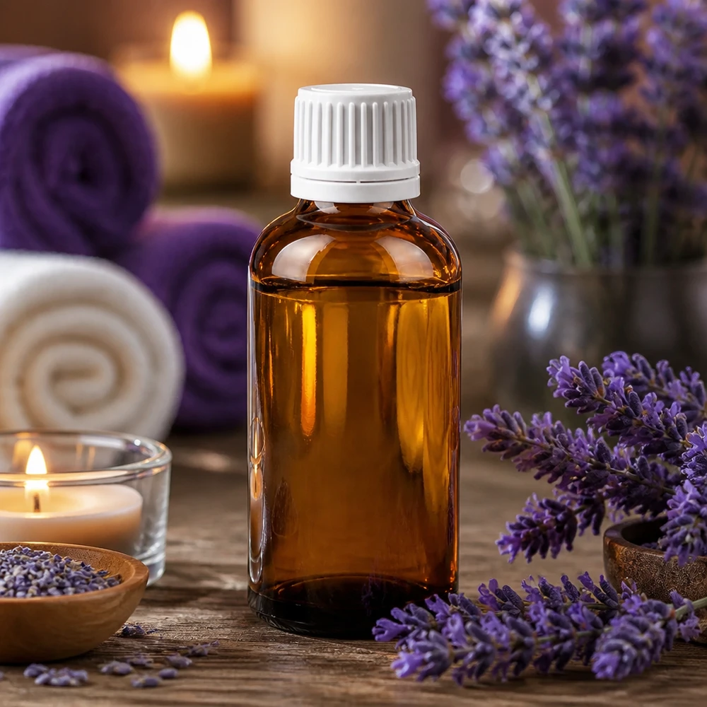 Flacon 50ml 11mm SV blanc OV BrownLine UT18/50 Flacon compact de 50ml avec bouchon de 11mm idéal pour l'aromathérapie et les produits de bien-être